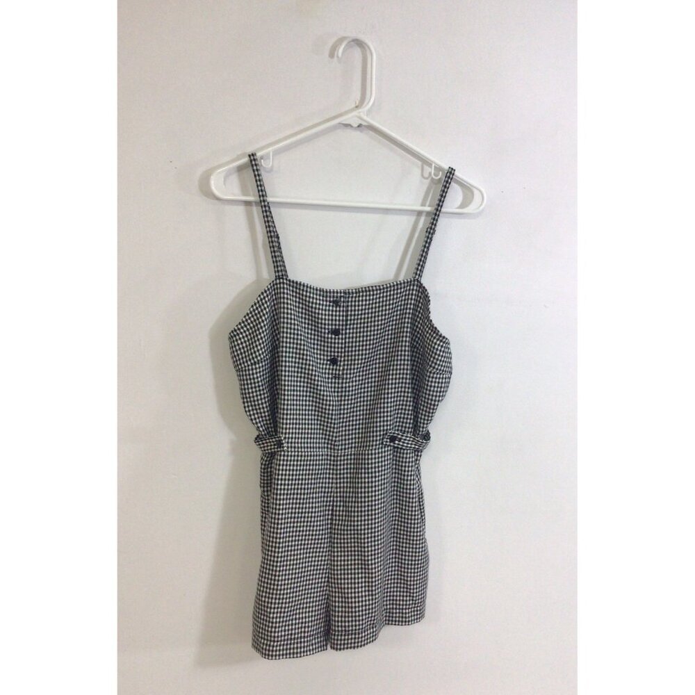 Lark & Wolff Plaid Preppy Jumpsuit Sleeveless Womens Medium